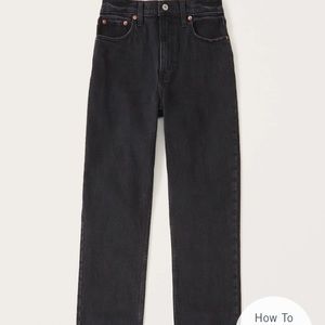 Size 28/6 black abercrombie high waisted straight leg jeans- sold out on website
